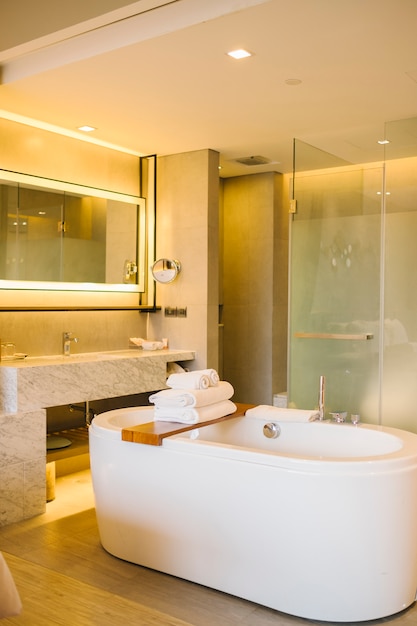 Luxury Bathtub Inside Bedroom In Hotel Photo Free Download