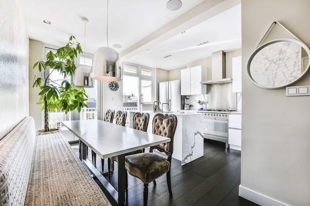 Premium Photo | Luxury and beautiful dining room interior design