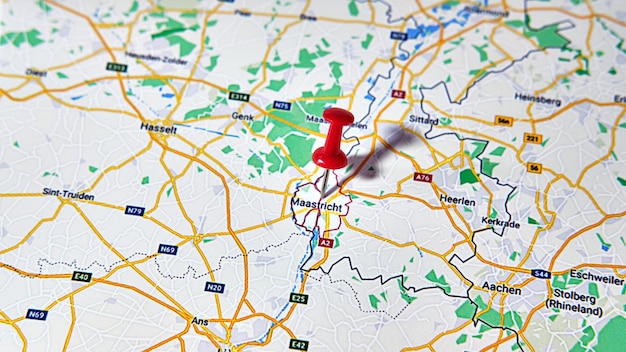 Maastricht Netherlands Map Showing Colored Pin 126791 712 