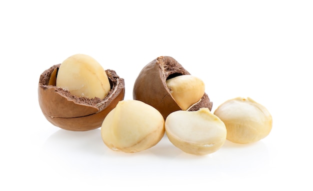 Premium Photo | Macadamia nuts isolated on white background.