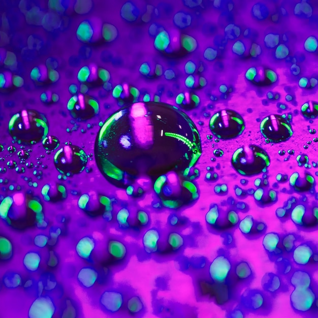 Free Photo | Macro detail of water bubble on the bright surface