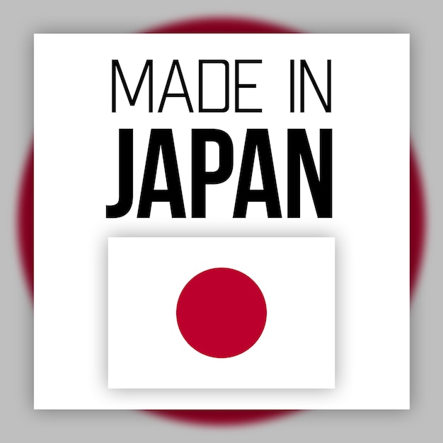 Premium Photo | Made in japan label, illustration with national flag