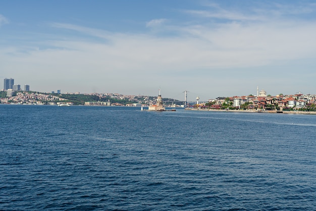 Premium Photo | Maidens tower and bosphorus bridge panorama of istanbul ...