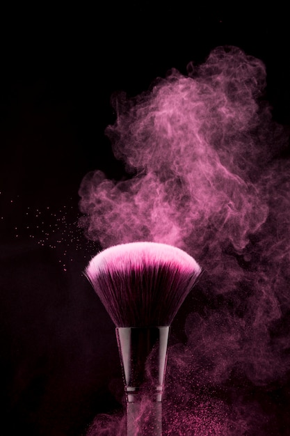 makeup brush with powder