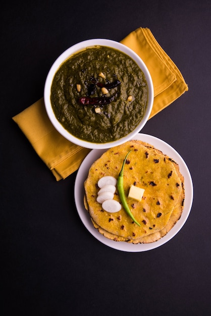 Premium Photo Makki Di Roti And Sarson Ka Saag 1173