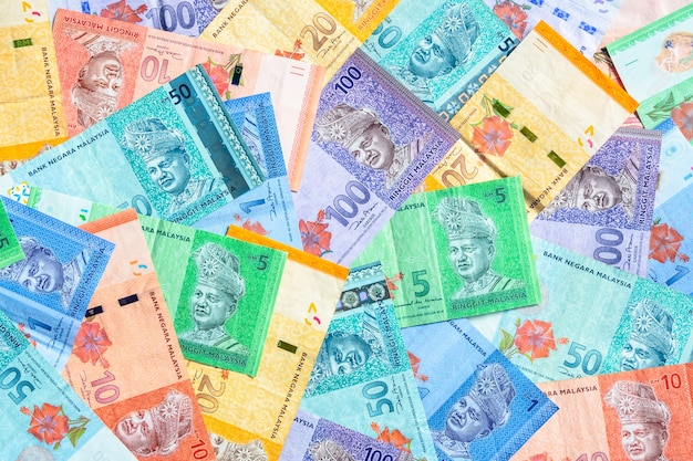 Premium Photo Malaysia Currency Of Malaysian Ringgit Banknotes Background Paper Money Of One Five Ten Twenty Fifty And Hundred Ringgit Notes Financial Concept