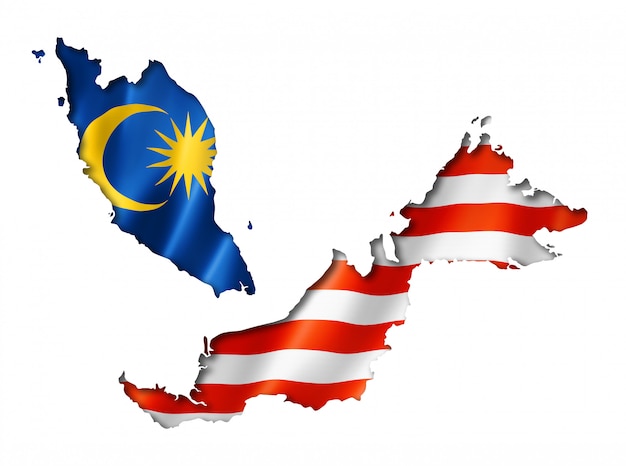 Premium Photo  Malaysian flag map