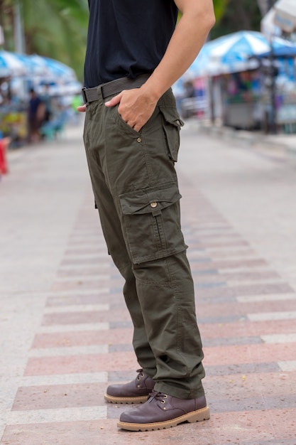 wearing cargo pants