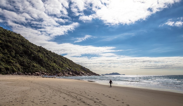 Premium Photo | Male Walking On A Sandy Beach