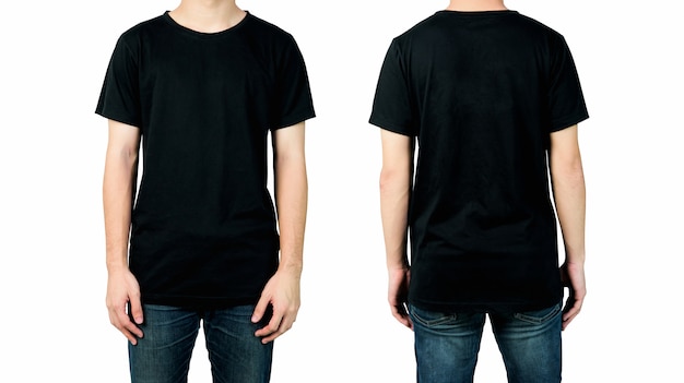 Black Shirt Front And Back Mockup