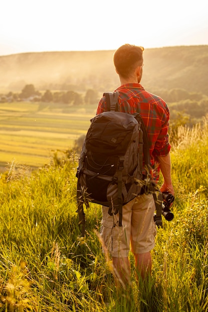 Free Photo Man Exploring Nature