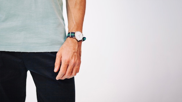 man hand with watch