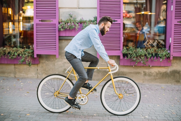 man riding bicycle