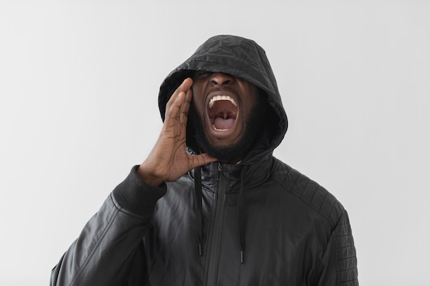 man wearing a hoodie