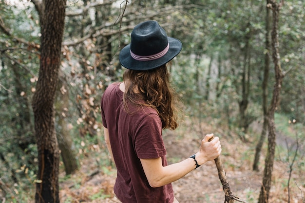 Free Photo Man With Long Hair Hiking In Nature 3456