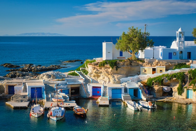 Premium Photo | Mandrakia village in milos island, greece