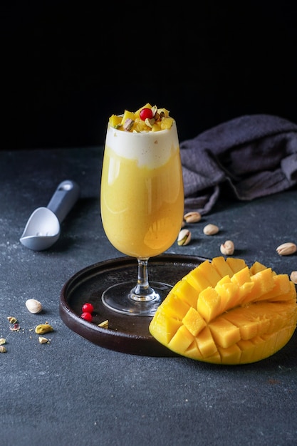 Premium Photo Mango Mastani Indian Street Food Mango Juice And Ice Cream Shake