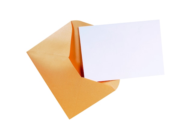 白紙の手紙カードと茶色のマニラ封筒 プレミアム写真