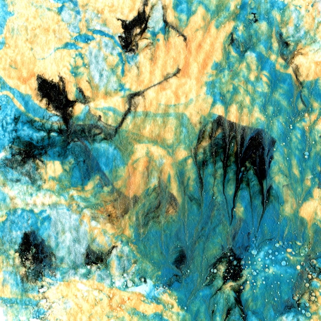 Marbled paper texture. handmade effect with acrylic paints. unique background Premium Photo