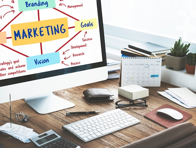 Marketing branding planning vision goals concept Free Photo