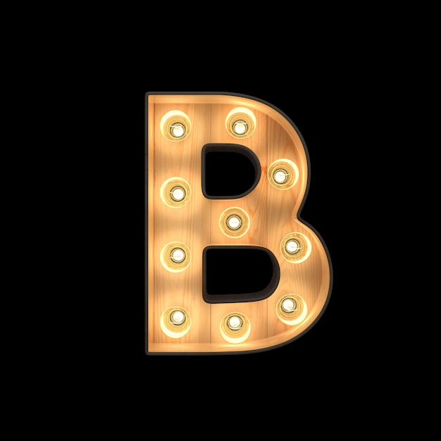 Premium Photo | Marquee Light Alphabet B