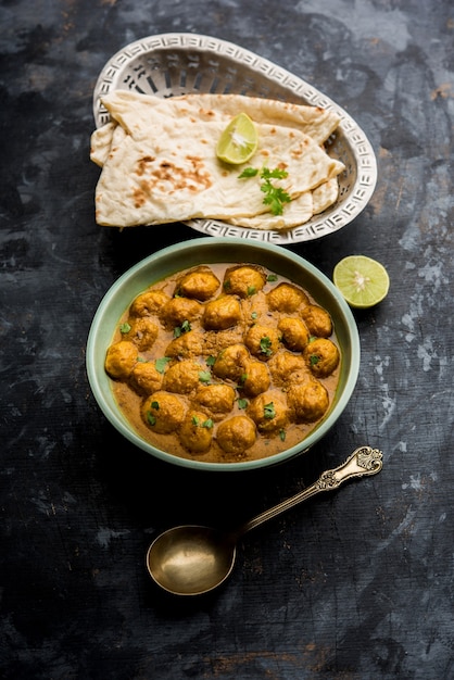 Premium Photo | Masala soya chunk curry made using soyabean nuggets and ...