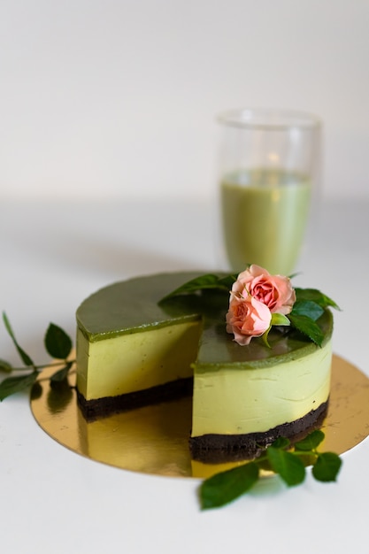Premium Photo Matcha Green Tea Cake Delicious Matcha Cake Piece Of Cake