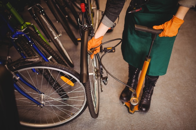 free bicycle air pump near me