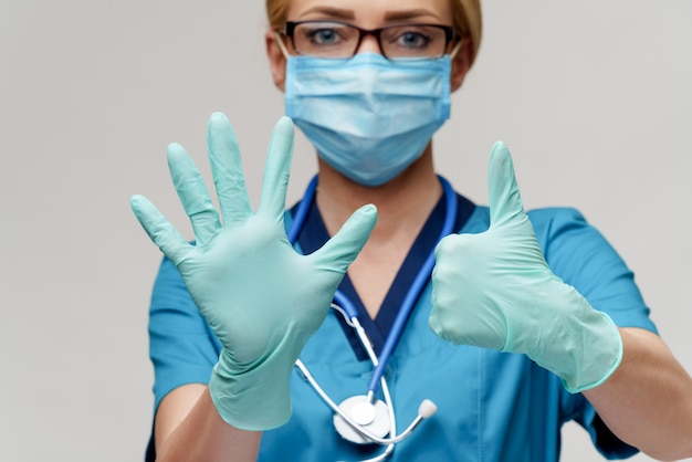 Premium Photo Medical Doctor Nurse Woman With Stethoscope Wearing