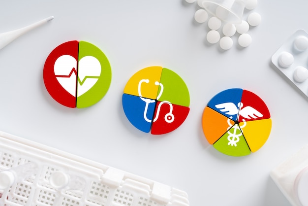 Premium Photo | Medical icon on jigsaw puzzle for global health care