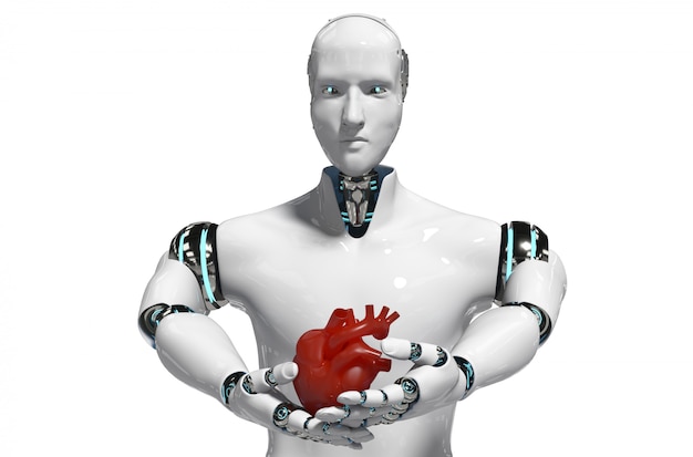 Medical robot concept robot for use medical white background 3d rendering Premium Photo