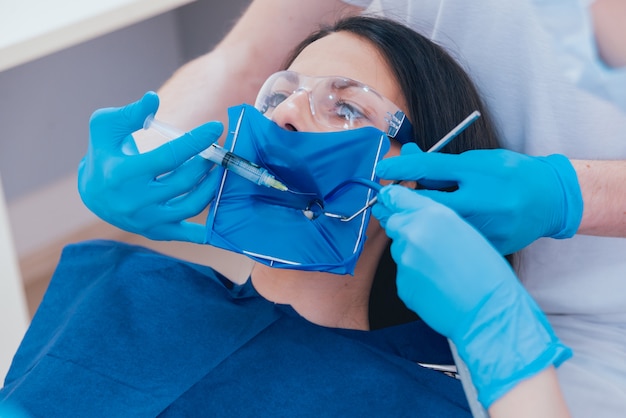 Premium Photo | Medicamentous treatment of root canals during ...