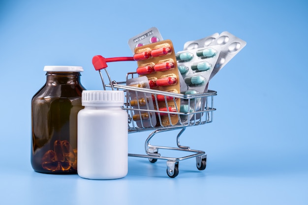 Premium Photo | Medicine in cart shopping online