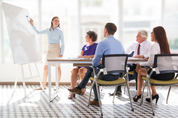 meeting mature office showing presenter Free Photo