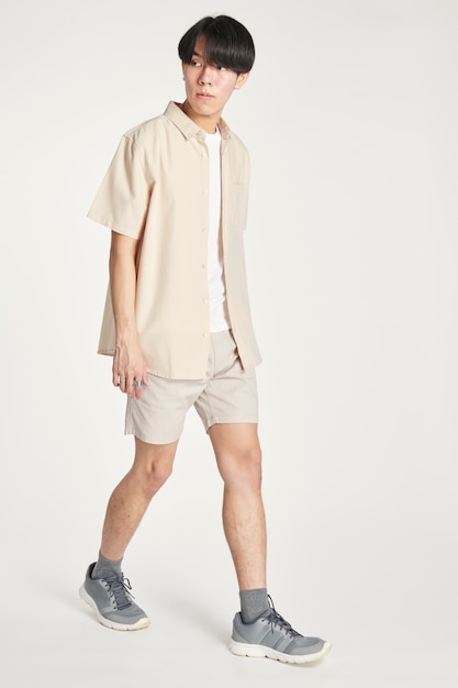 beige shirt outfit men