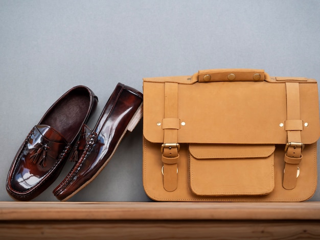 leather shoes and bags