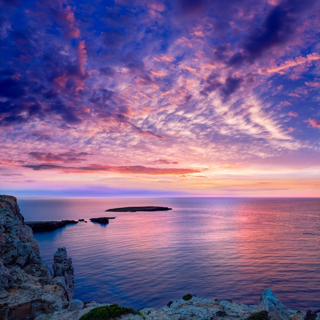 Premium Photo | Menorca sunset in cap de caballeria cape at balearic