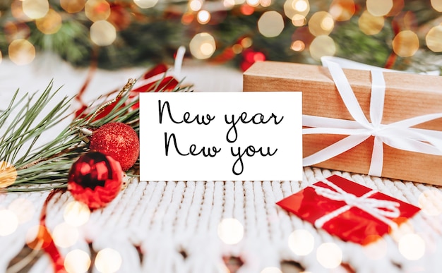 Premium Photo | Merry christmas and merry new year concept with gift ...