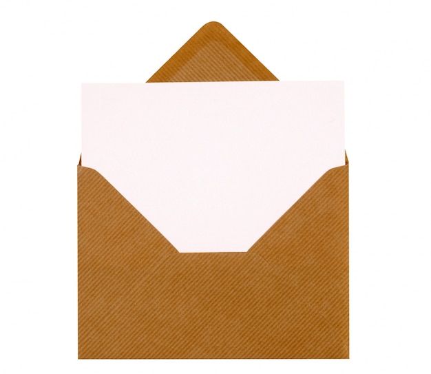 茶色の封筒の中にメッセージカード 無料の写真