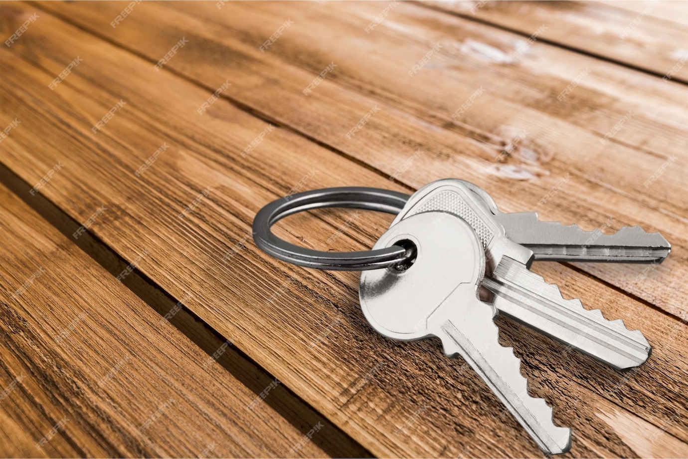 Premium Photo | Metal house keys on background