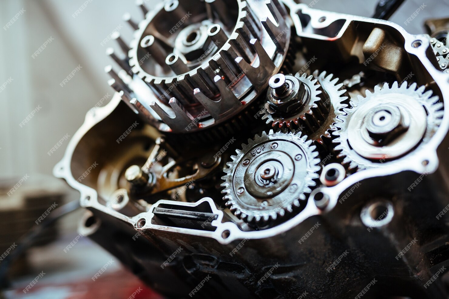 Premium Photo | Metal mechanism in mechanics garage