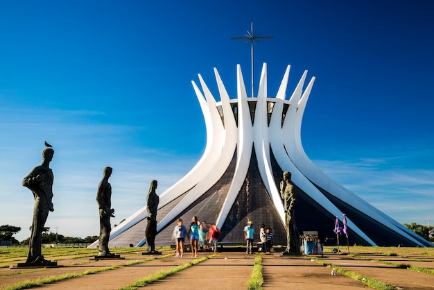 Premium Photo | The metropolitan cathedral of brasilia at dusk with its ...