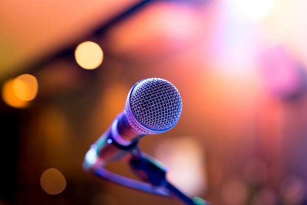 Premium Photo | Microphone in party or concert