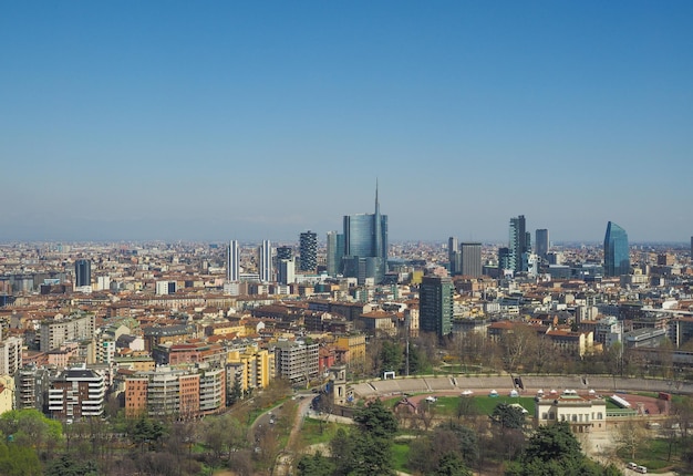 Premium Photo | Milan aerial view