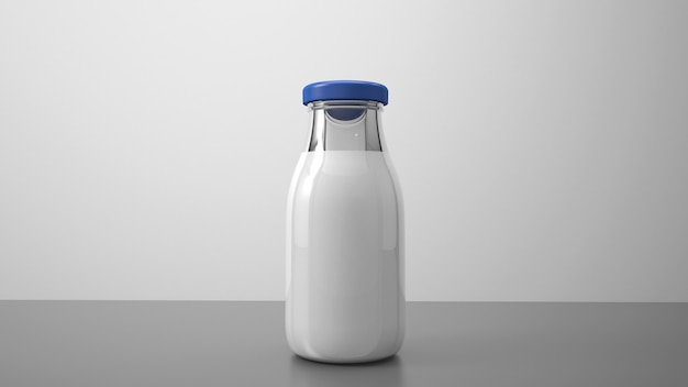 Download Glass Organic Milk Bottle Mockup / Realistic Glass Milk Bottle Mock Container Stock Vector ...
