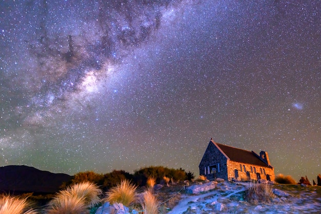 Premium Photo The Milky Way Over Church Of The Good Shepherd Lake Tekapo South Island New Zealand