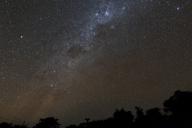 Premium Photo | Milky way and starry night sky over the mountains on ...