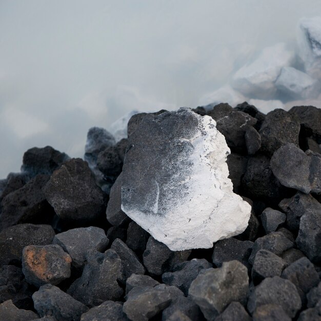 Premium Photo Mineral Salt Covered Volcanic Rock