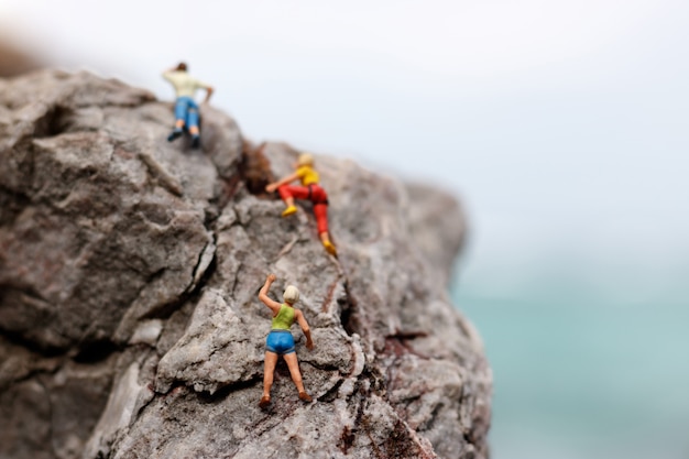 miniature mountain climber figures