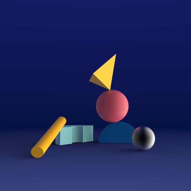Premium Photo | Minimal abstract background 3d rendering geometric shape